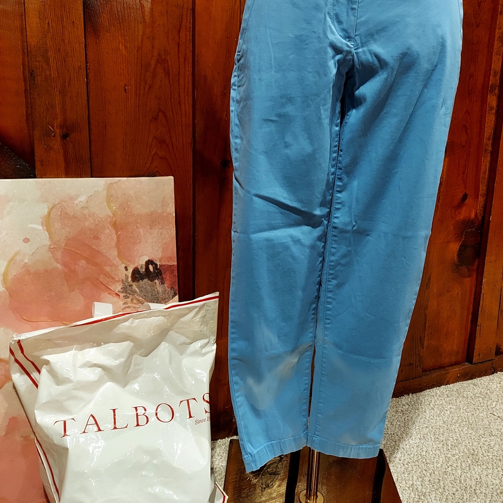 Talbots Women's Pants - Gray and Blue Girlfriend Chinos - Picture 6 of 11